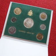 Vatikan Münzsatz 1992 mit 1000 Lire Silber