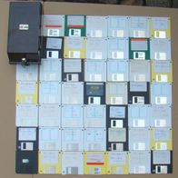 Konvolut 3,5" Zoll Disketten incl. Diskettenbox Computer PC Retro Box Diskette