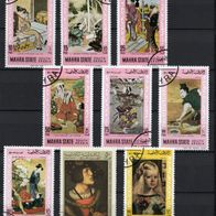 Lot 10 MAHRA STATE SOUTH ARABIA Briefmarken 1967 Stamps Timbres gestempelt RAR