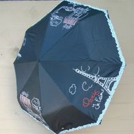 Perletti Regenschirm Damen Taschenschirm mini Motiv Paris 90/99 cm 31/63 cm Rüschen