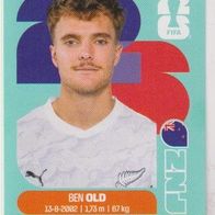 Panini Fussball WM 2026 Ben Old NZL Bild Nr 16