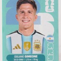 Panini Fussball WM 2026 Giuliano Simeone ARG Bild Nr 20