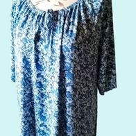 Ulla Popken - Damen Marken Shirt Gr.46/48 blau geblümt