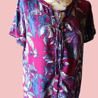 CECIL - Damen Marken Shirt Gr.42 lila Ton gemust. mit Glitzer