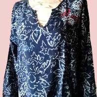 CECIL - Damen Marken Bluse Gr.M -40 blau gemust. bestickt
