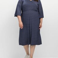 SHEEGO - Damen Marken Jersey Kleid Gr.50 blau gemust. Neu Etik