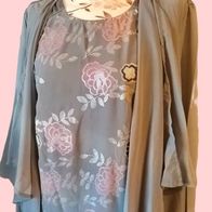 AproductZ. - Damen Marken 2in1 TUNIKA Gr.44 grau rosa Glitzer gemust Neuw. Et