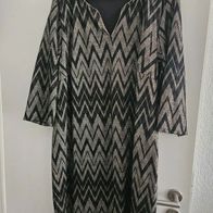 Paprika - Damen Marken Jersey Fest Kleid Gr.46 schwarz Gold Glitzer gemu
