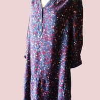 S. Oliver - Damen Marken Blusen Kleid Gr.44 blau geblümt