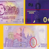0 Euro Schein Friedrich Engels 200. Geburtstag - Wuppertal XEQB 2020-1 Anniversary