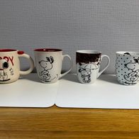 THE Peanuts / SNOOPY - 4 Kaffeetassen / Henkelbecher