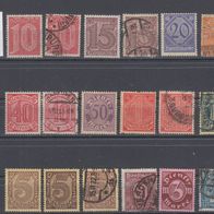Briefmarken Deutsches Reich 1920 Dienstmarken ohne Ablösungsziffer I - 18 Marken