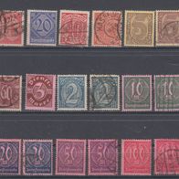 Briefmarken Deutsches Reich 1920/21 Dienstmarken ohne Ablösungsziffer II - 19 Marken