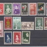 Briefmarken Saar 1954 16 Marken
