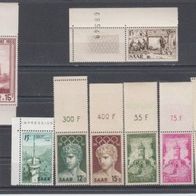 Briefmarken Saar Sondermarken mit Rand 8 Marken