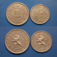 Dt. Reich Besetzung Belgien 10-5 Cent 1915-1916 I WK (W145)