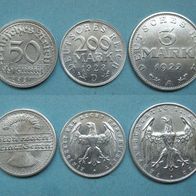 Dt. Reich WR 1921F,1923D,1922A sehr schön! (W151)