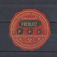 alte Reklamemarke - Prehlitzer Braunkohlen-AK Meuselwitz (387)