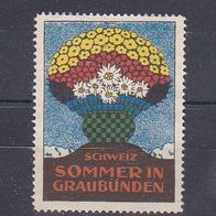 alte Reklamemarke - Schweiz - Sommer in Graubünden (408)