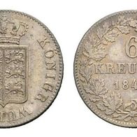 Württemberg 6 Kreuzer 1840 König "WILHELM I. (1816-1864)
