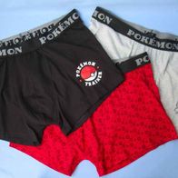 3er Pack Herren Boxershorts Pokemon XXL schwarz rot grau Boxers Unterhosen
