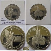 1992, Russia, 1 ruble, Sovereignty and Democracy , Proof