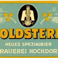 ALT ! Bieretikett "GOLDSTERN" Brauerei Hochdorf † 1991 Kanton Luzern Schweiz