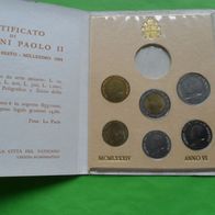 Vatikan 1984 Münzsatz ohne 1000 Lire Silber