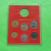 Vatikan Münzsatz 1983 ohne 1000 Lire Silber und Umschlag