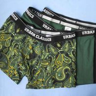 Urban Classics Boxer Shorts 3er Gr. XL darkgreen Paisley black grün schwarz Unte