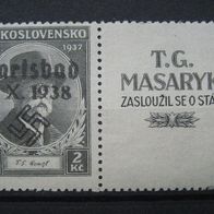 Dt. Reich Besetzungen Aufdruck Karlsbad 1938 Ungebaucht (W228a)