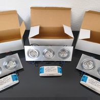 Kirron 3x3 Watt Einbaustrahler LED in Edelstahloptik Set