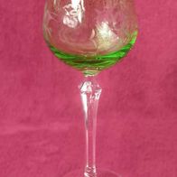 NEU DDR Weinglas Römer Kristall Lausitzer Glas grün floraler Schliff Stengelglas