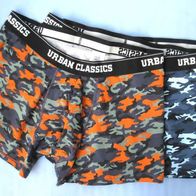 Urban Classics Boxer Shorts 3er Gr XL Camouflage schwarz orange blau Unterhosen
