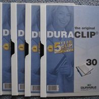 4 Stück Durable Duraclip 30 Klemmmappe Klemmhefter in weiß