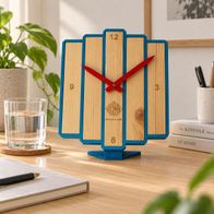 ReClocked One Tischuhr Altholz Handgemacht - Blau