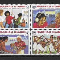 02) Marshall-Inseln 1985 Jugend Mi. Nr. 54-57 4er Block postfrisch * *