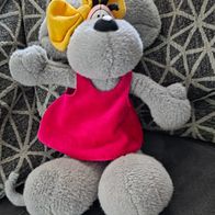 Diddlmaus Diddl Plüschmaus rosa Kleid 30 cm
