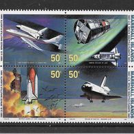 06) Marshall-Inseln 1991 Raumfahrt Mi. Nr. 349-52 4er Block postfrisch * *