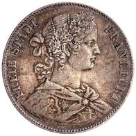 Altdeutschland Frankfurt Silbermünze 1 Vereinstaler 1860 Frankofurtia mit Schleife