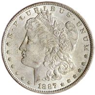 Amerika U.S.A. Silbermünze 1 Morgan-Dollar 1887 prägefrisch/f. Stempelglanz