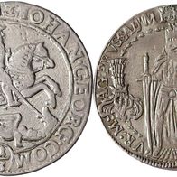 Altdeutschland 4 Silbermünzen, 1/3 Taler Mansfeld 1671 u. DT. Orden 1/4 Taler 1612 et
