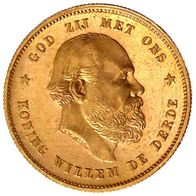 Niederlande Goldmünze 6,72 g. 10 Gulden 1877 Willem III. (1849-1890)