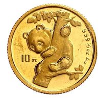 China 1/10 Unze Goldmünze 10 Yuan 1996 Junger Panda auf Baum