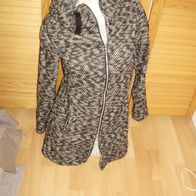 Regatta Jacke wollig schwarz weiß Muster Kapuze 36
