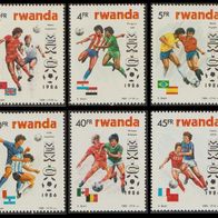 1986 Ruanda Fußball-WM Mexico 1986 Satz MiNr 1340-1345 postfrisch