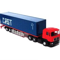 MAN F90 ´86, Container-Sz., rot-dunkelblau, Cast, Ep4, Lemke/ Herpa, Spur N