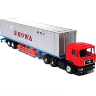 MAN F90 ´86, Container-Sz., rot-silber, Showa, Ep4, Lemke MiNis / Herpa, Spur N