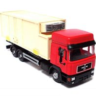 MAN F90 HD ´86, Wechsel- Kühlkoffer, rot-hellbeige, Ep4, Kleinserie, Spur N