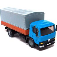 MB 1018 Atego ´98, Pritsche / Plane, blau-grau-braun, Ep5, Wiking-Umbau, Spur N